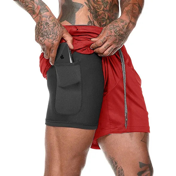 Shorts Esportivos Masculino Para Treino 2 em 1