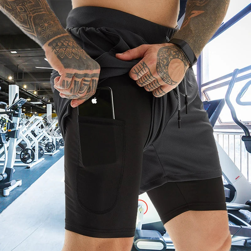 Shorts Esportivos Masculino Para Treino 2 em 1