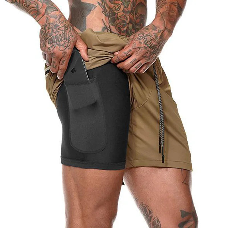 Shorts Esportivos Masculino Para Treino 2 em 1